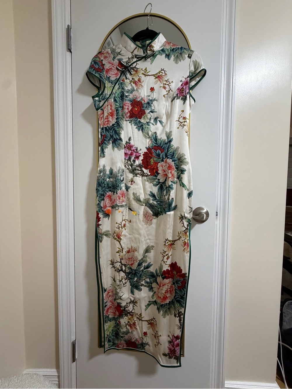 Floral 100% Silk Qipao Dress